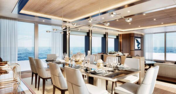 Super Yacht Heysea Asteria 142 dining room